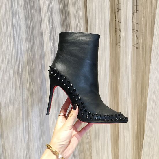 Christian Louboutine Genuine Leather Stiletto Pointed Toe Dress Boots