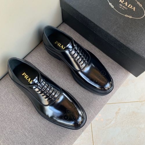 Prada Patent Leather Brogue Loafers With TPU Sole