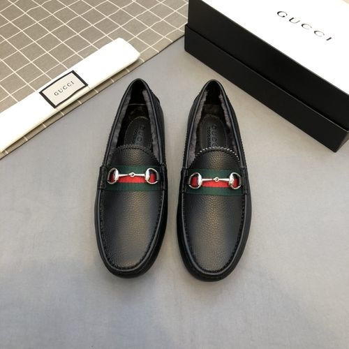 Gucci Cowhide Loafers With Interlocking G Details