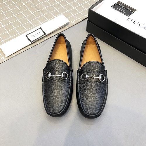 Gucci Cowhide Loafers With Interlocking G Details