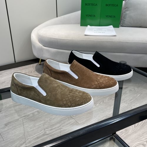 Bottega Veneta BV Woven Slip On Casual Leather Shoes