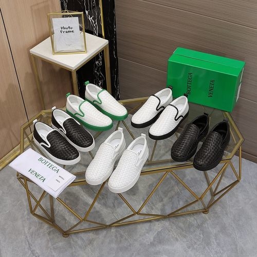 Bottega Veneta BV Woven Slip On Casual Leather Shoes