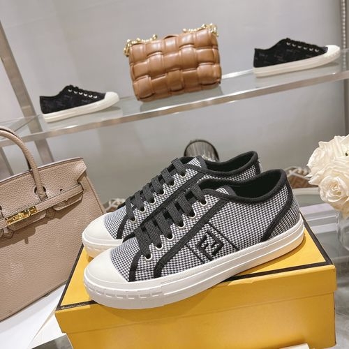 Fendi Domino Sneakers Denim FF Embroidery