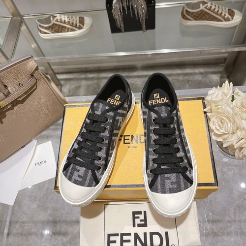Fendi Domino Sneakers Denim FF Embroidery