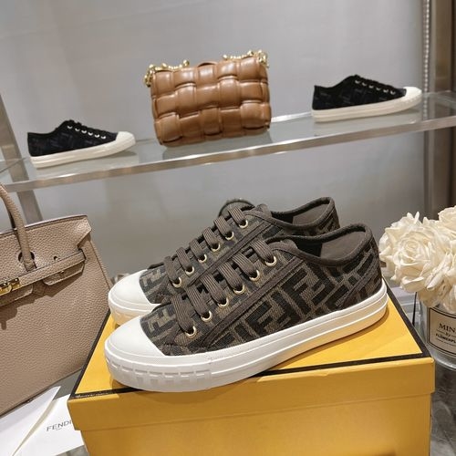 Fendi Domino Sneakers Denim FF Embroidery
