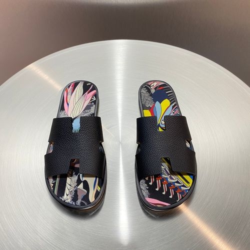 Hermes Classic H Slippers With Leather Outsole
