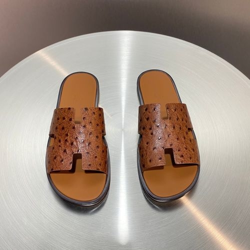 Hermes Classic H Slippers With Leather Outsole