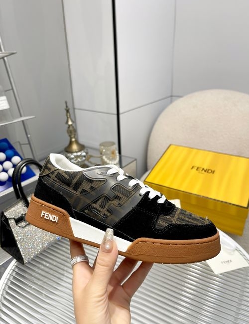 Fendi Match Trainer Sneakers Silk Leather Upper TPU Sole