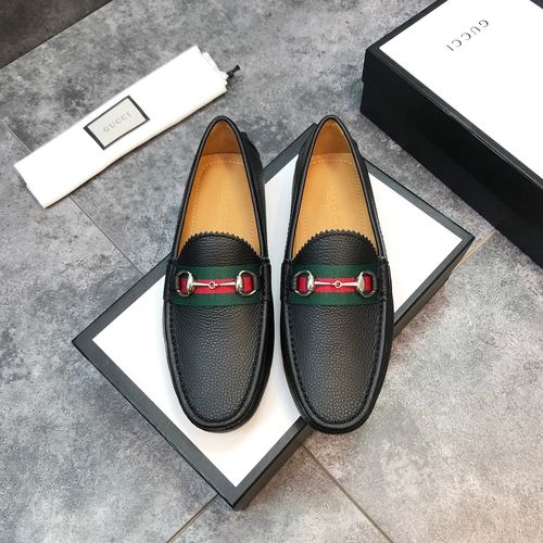 Gucci Cowhide Loafers With Interlocking G Details