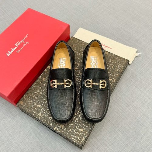 Ferragamo Grain Cowhide Loafers Original Packaging