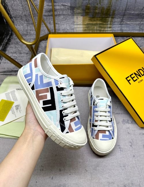 Fendi Domino Sneakers Denim FF Embroidery