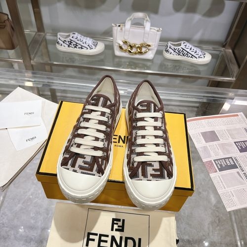 Fendi Domino Sneakers Denim FF Embroidery