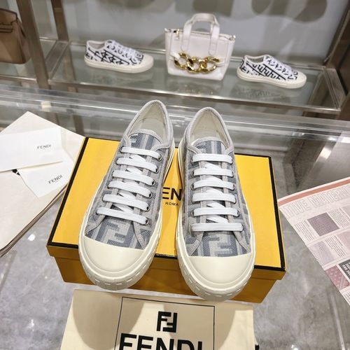 Fendi Domino Sneakers Denim FF Embroidery