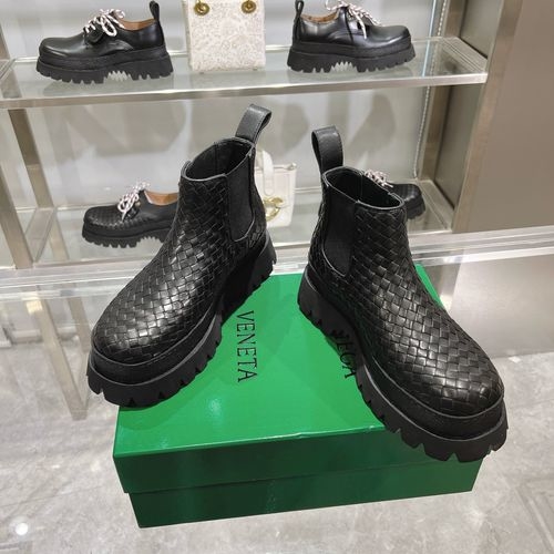 Bottega Veneta BV Woven Leather Casual Boots