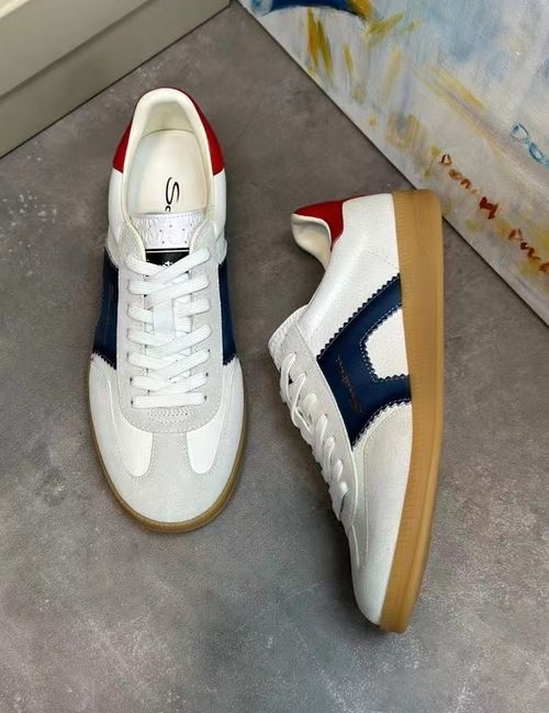 Santoni Leather Casual Shoes Mesh Lining IP TPU Sole