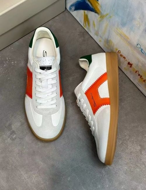 Santoni Leather Casual Shoes Mesh Lining IP TPU Sole