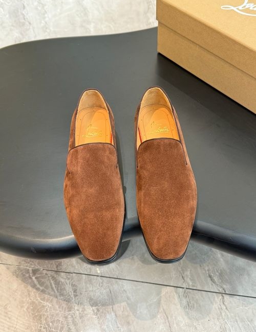 Christian Louboutin Red Sole Patterned Leather Loafers