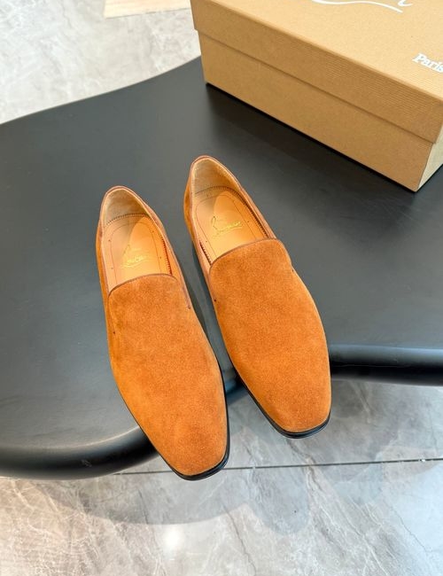 Christian Louboutin Red Sole Patterned Leather Loafers