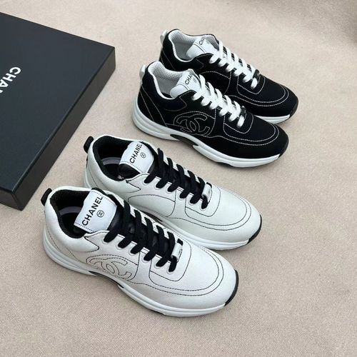 Chanel Panda Color Casual Leather Sneakers