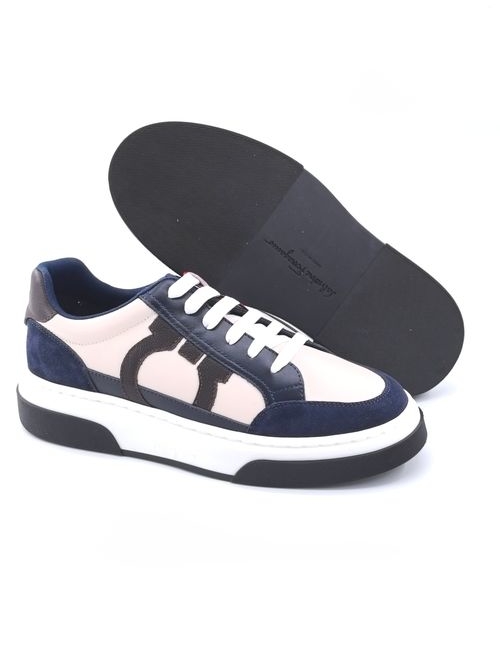 Ferragamo Perforated Leather Casual Sneakers