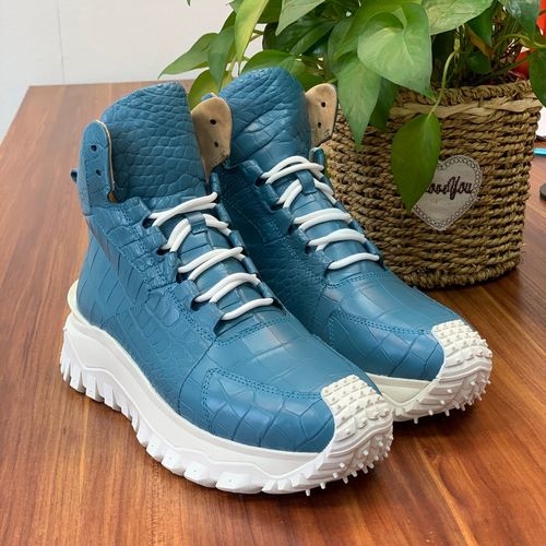 Moncler Vibram Ostrich Leather Combat Boots