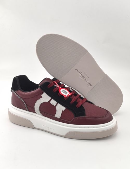 Ferragamo Perforated Leather Casual Sneakers