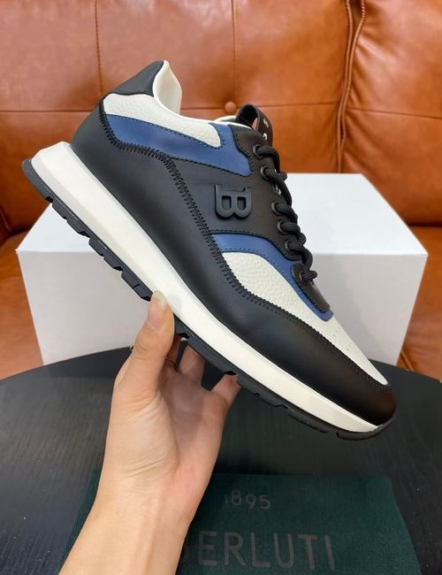 Berluti Stitched Leather Casual Sports Shoes