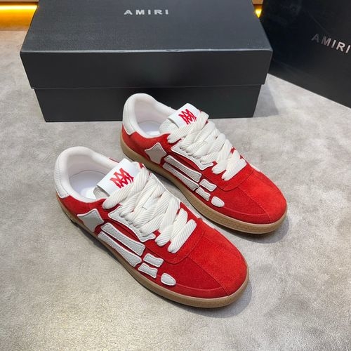 Ami Bone Sneakers Cow Leather Streewear Style