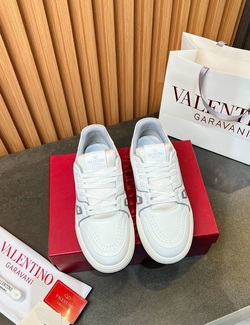Valentino Couple Sneakers With Calfskin Upper And Rubber Sole
