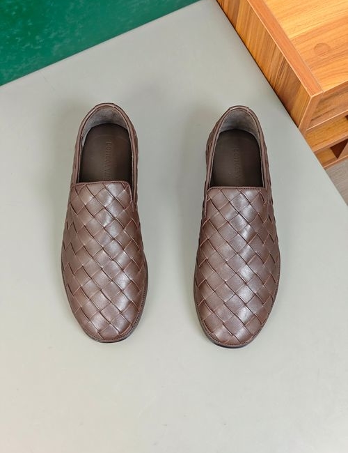 Bottega Veneta BV Woven Leather Loafers With Leather Sole