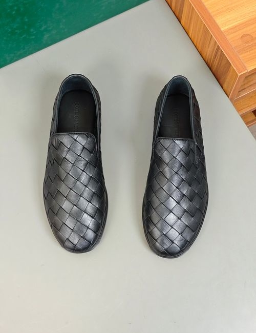 Bottega Veneta BV Woven Leather Loafers With Leather Sole