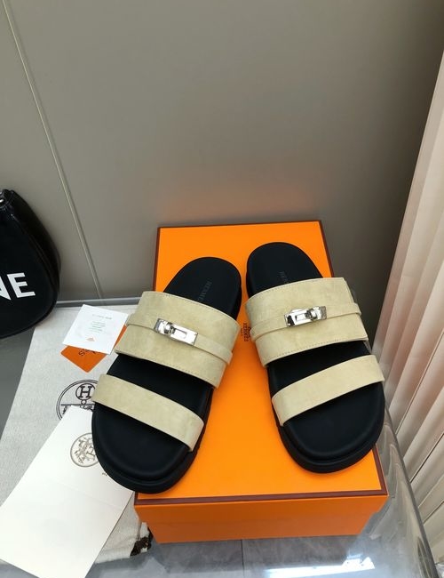 Hermes Chypre Slippers With Comfortable Soft Insole