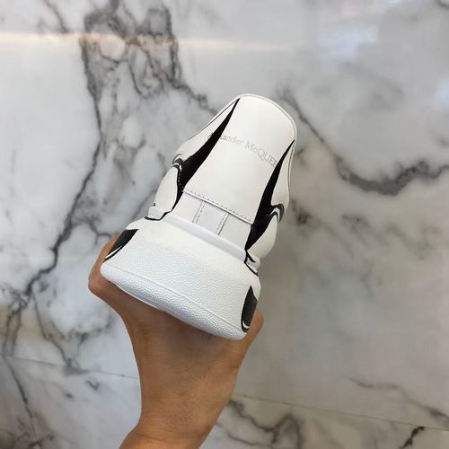 McQueen Graffiti Hand-painted Leather Sneakers With Accessories