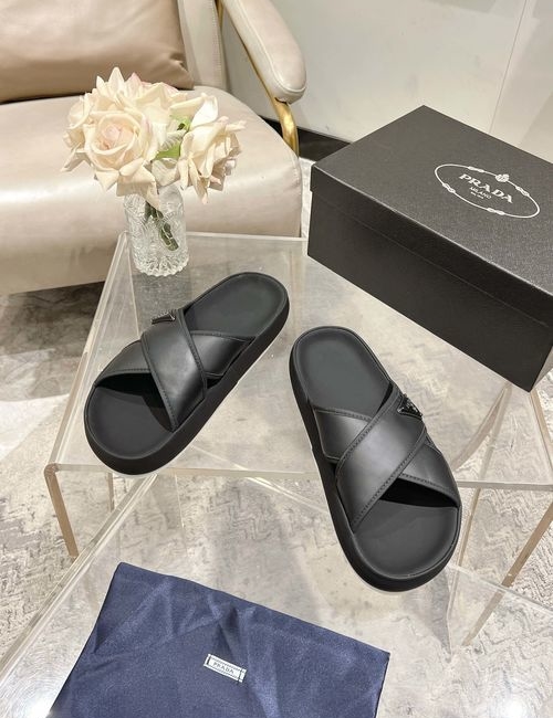 Prada Cowhide Slide Sandals