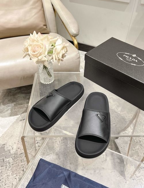 Prada Genuine Cow Leather Slides
