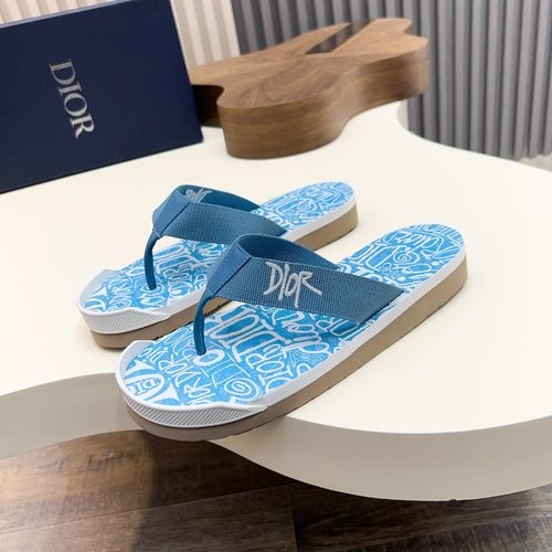 Christian Dior CD Alias Grain Leather Slip On Sandals