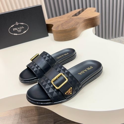 Prada Minimalist Lambskin Slide Sandals