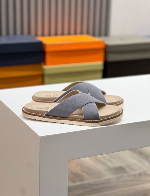 Brunello Cucinelli BC Suede Cowhide TPU Foam Slides