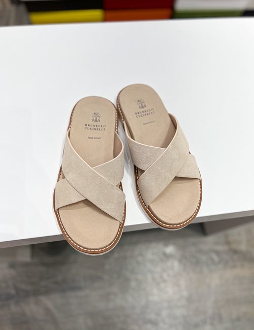 Brunello Cucinelli BC Casual Slides With Suede TPU Sole