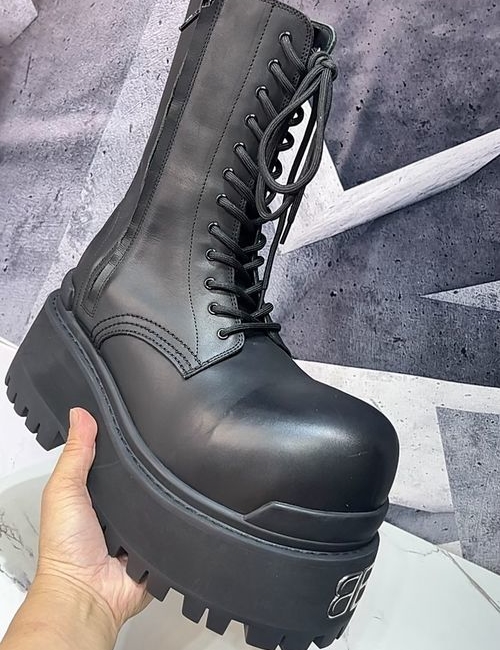 Balenciaga Combat Strike Boots Distressed Rubber Sole