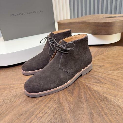 Brunello Cucinelli BC Suede Chelsea Boots With Rubber Sole