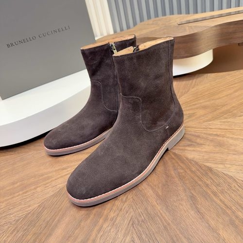 Brunello Cucinelli BC Suede Chelsea Boots With Goodyear Welt