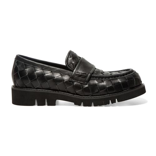 Bottega Veneta BV Round Toe Woven Grain Leather Flats