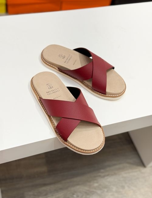 Brunello Cucinelli BC Suede Cowhide TPU Foam Slides