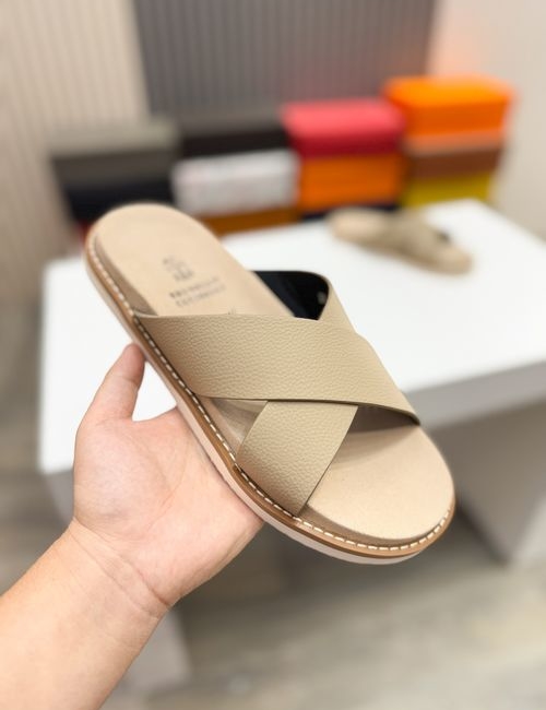 Brunello Cucinelli BC Suede Cowhide TPU Foam Slides