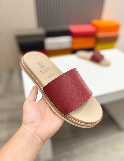 Brunello Cucinelli BC Suede Cowhide TPU Foam Slides