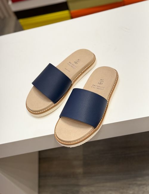 Brunello Cucinelli BC Suede Cowhide TPU Foam Slides