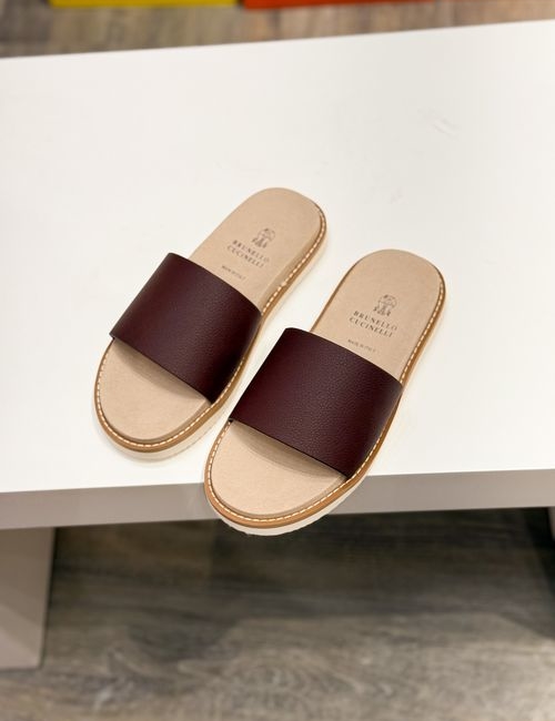 Brunello Cucinelli BC Suede Cowhide TPU Foam Slides