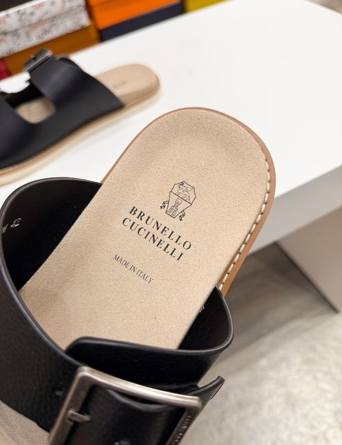 Brunello Cucinelli BC Suede Cowhide TPU Foam Slides