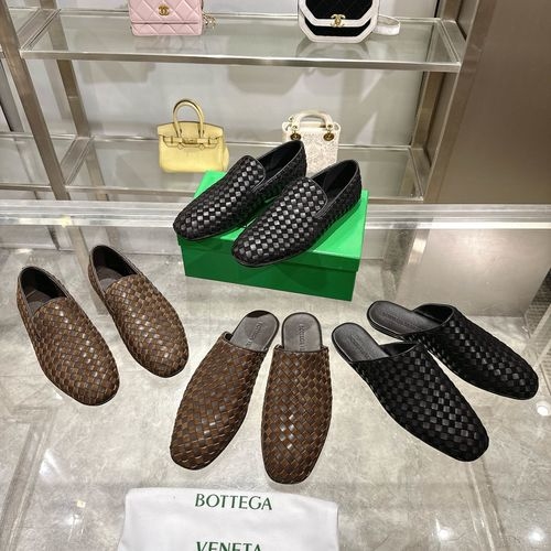Bottega Veneta BV Woven Style Round-toe Dress Shoes